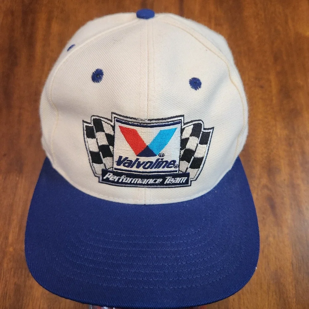 Vintage Nascar Snapback Hat One‎ Size Script Logo Valvoline Performance Team Cap